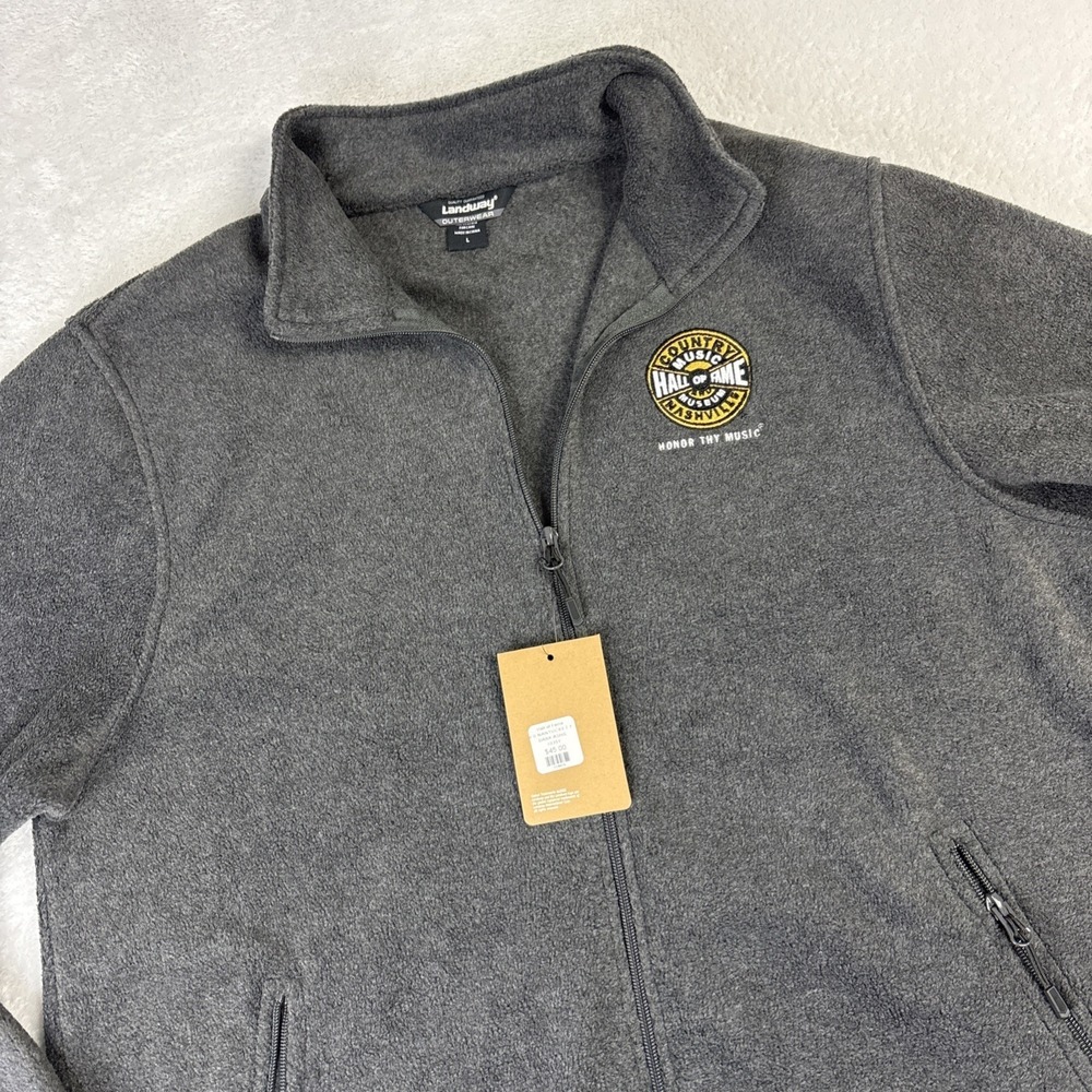 Country Music Hall Of Game Nashville Full Zip Fleece Jacket Mens Large Gray NWT